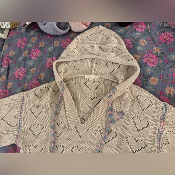 LoveShackFancy Toro V-Neck Hoodie Sweater - Picture 4 of 8